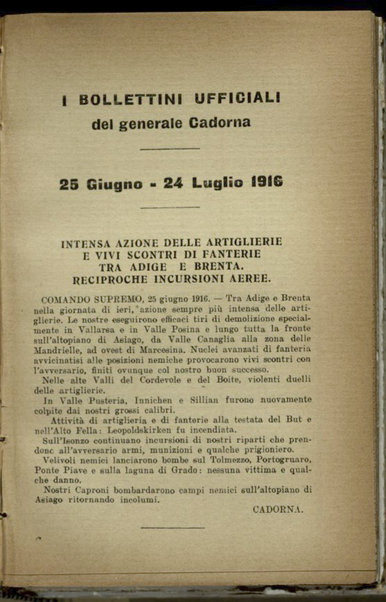 Il diario della nostra guerra : bollettini ufficiali dell'esercito e della marina